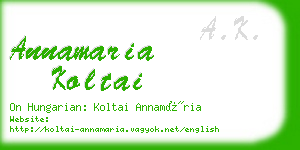 annamaria koltai business card